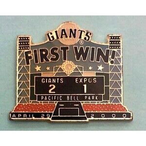 2000 San Francisco Giants First Win At Pac Bell vs Expos Pin-April 29-2000